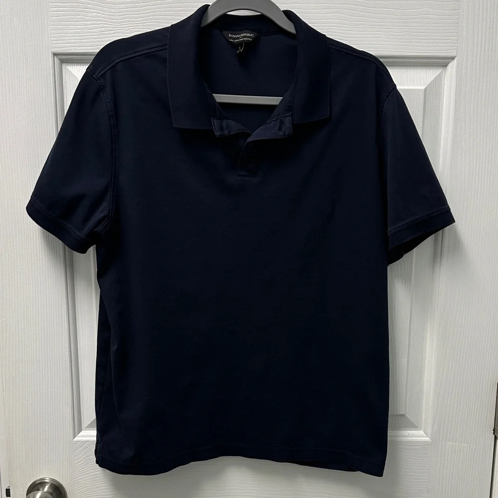 Banana‎ Republic Men's Luxe Touch Performance Navy Polo Shirt